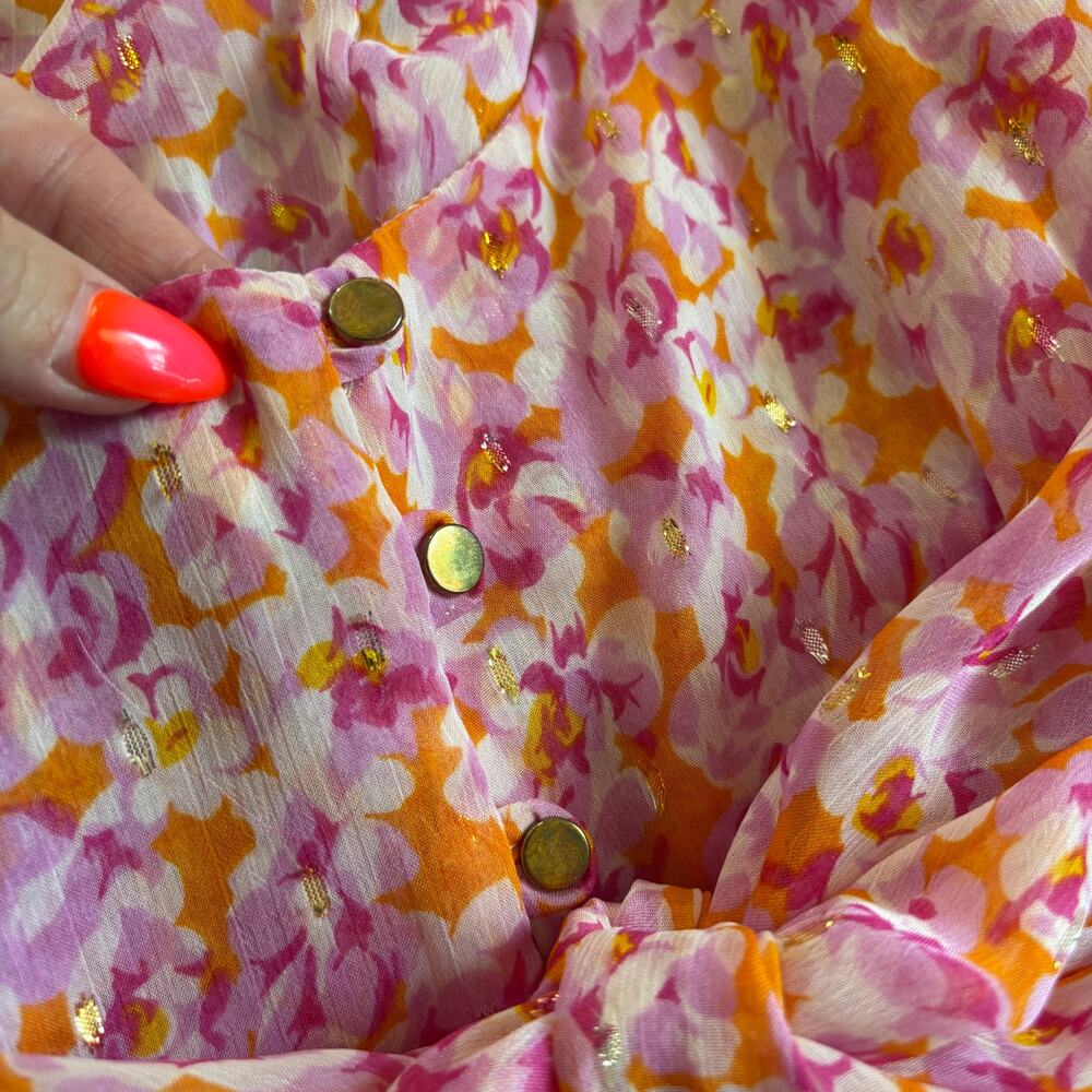 Sabina Musayev Malindi Maxi Dress Women Size Medium Orange Pink Print - Picture 9 of 9